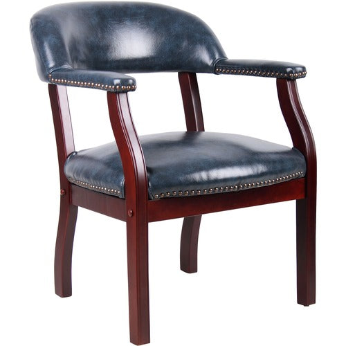 Boss BOPB9540BE Captain's Chair In Blue Vinyl