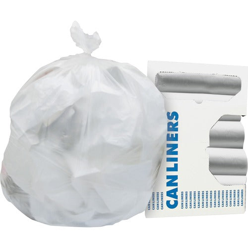 Heritage HERZ8048MNR01 High Density Round Can Liners - 48" Width X 40" Length X 0.43 Mil (11 Micron) Thickness - High Density - Natural - High-Density Polyethylene (Hdpe) - 250/Carton - Can, Waste Disposal