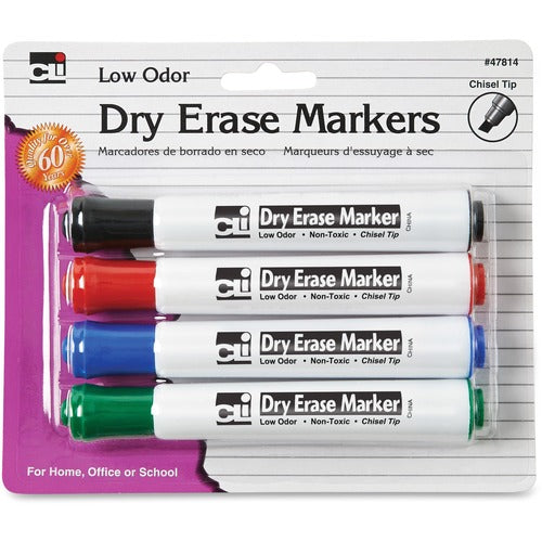 Charles Leonard LEO47814 Chisel Tip Dry Erase Markers