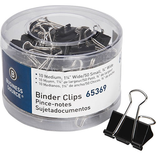 Business Source BSN65369 Small/Medium Binder Clips Set