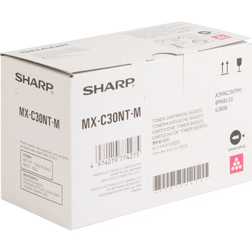 Sharp SHRMXC30NTM Original High Yield Laser Toner Cartridge - Magenta - 1 Each