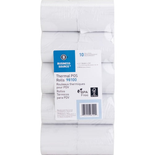 Business Source BSN98100 3-1/8"x230' POS Receipt Thermal Rolls