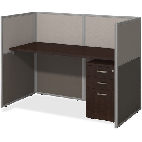 Bush Business Furniture BSHEOD260SMR03K Easy Office 60W Stght Desk Closed Office w/3 Drawer Pedestal