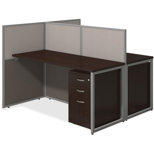 Bush Business Furniture BSHEOD460SMR03K Easy Office 60W 2 Person Straight Desk Office w/3-Drawer Pedestals