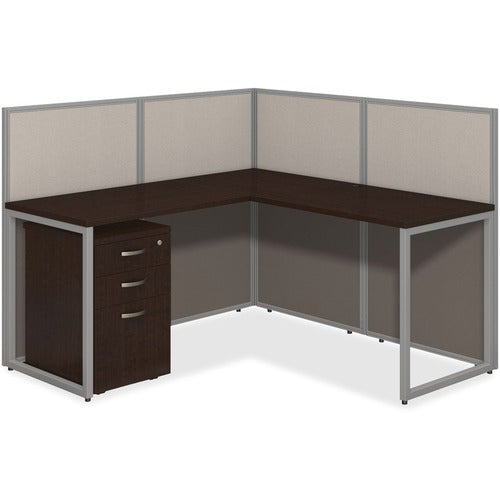 Bush Business Furniture BSHEOD360SMR03K Easy Office 60W L Desk Open Office with 3 Drawer Mobile Pedestal