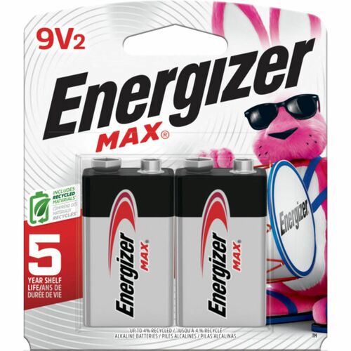 Energizer EVE522BP2CT 9-Volt MAX Alkaline Batteries, 2-Packs