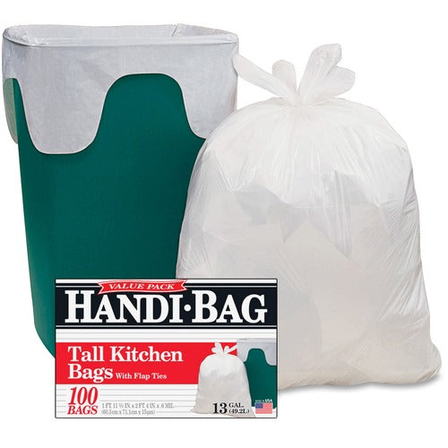 Berry WBIHAB6FK100CT Handi-Bag Flap Tie Tall Kitchen Bags
