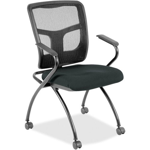 Lorell LLR84374076 Mesh Back Nesting Training/Guest Chairs