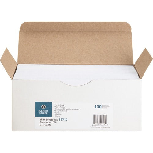 Business Source BSN99714 No. 10 Peel-to-seal Security Envelopes