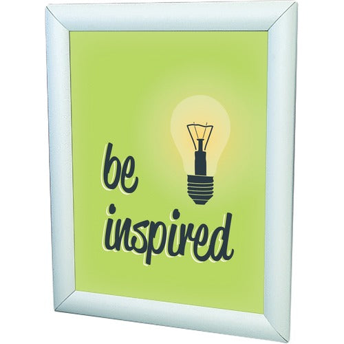 Deflecto DEF690001 Wall Mount Display Frame-9.75" X 12.25" Frame Size-Holds 8.50" X 11" Insert-Rectangle-Wall Mountable-Vertical, Horizontal-Satin-Front Loading, Anti-Glare, Dust Resistant, Debris Resistant-Aluminum, Plastic-Clear, Silver