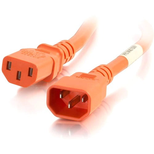 C2G CGO17512 8ft 18AWG Power Cord (IEC320C14 to IEC320C13) - Orange