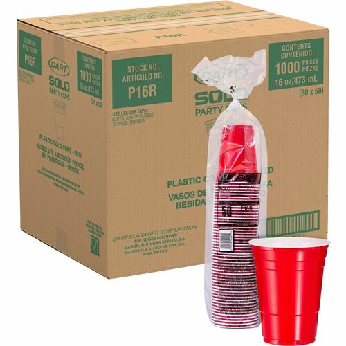 Solo SCCP16RCT 16 oz Plastic Cold Party Cups