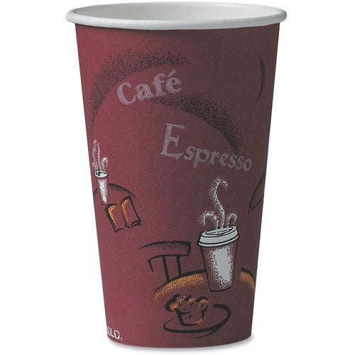 Solo SCC316SI0041CT 16 oz Bistro Design Disposable Paper Cups