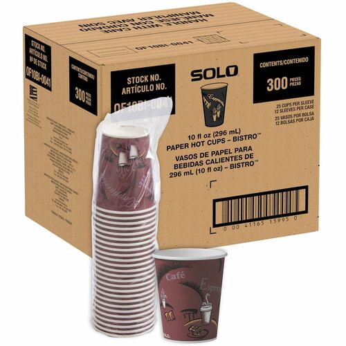 Solo SCCOF10BI0041 10 oz Bistro Design Hot Cups