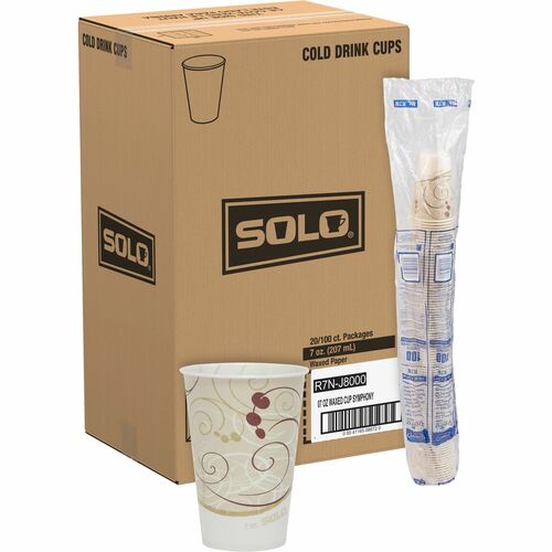 Solo SCCR7NJ8000 7 oz Waxed Paper Cold Cups