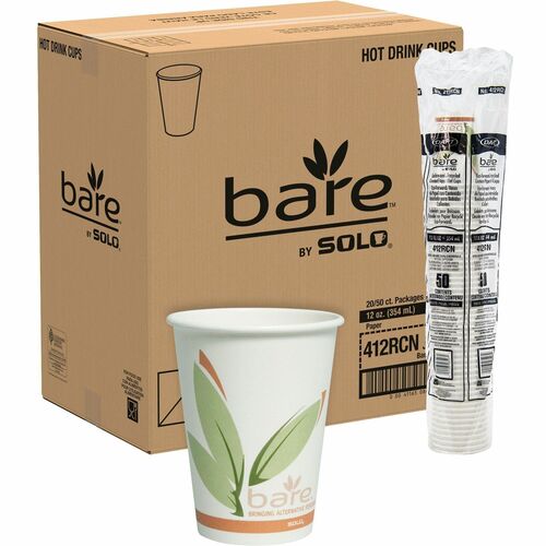 Solo SCC412RCNJ8484 Bare 12 oz Paper Hot Cups