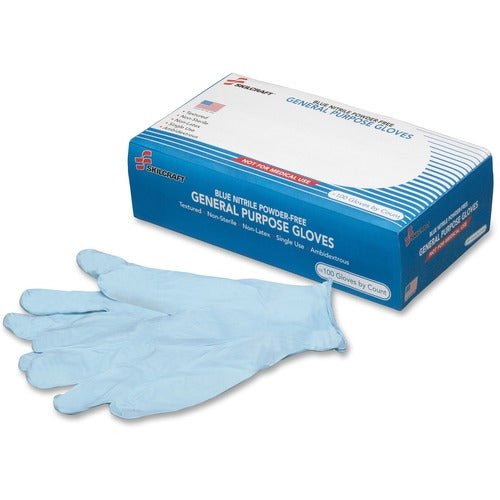 SKILCRAFT® NSN4920180 Blue Nitrile General Purpose Gloves
