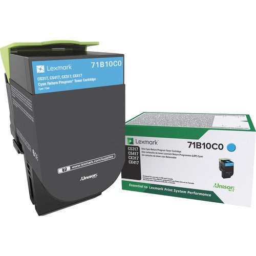 Lexmark LEX71B10C0 Unison Original Laser Toner Cartridge - Cyan - 1 Each