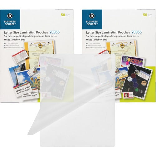 Business Source BSN20855BD Letter Size Laminating Pouches