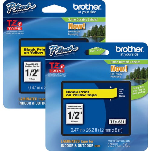 P-touch BRTTZE631BD TZe Laminated Tape Cartridges