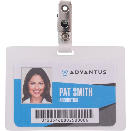 Advantus AVT97101 Strap Clip Self-laminating Badge Holders