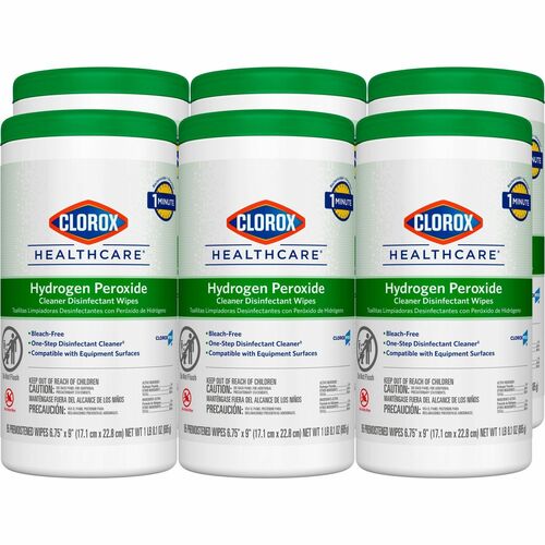Clorox Healthcare CLO30824CT Hydrogen Peroxide Cleaner Disinfectant Wipes