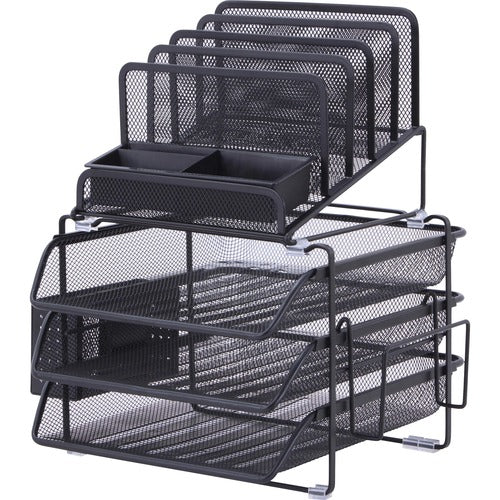 Lorell LLR95251 Divided 4-tier Desktop Organizer