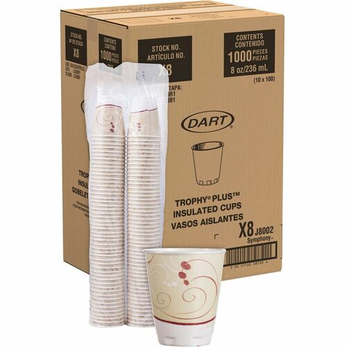 Solo SCCX8J8002CT Trophy Plus 8 oz Symphony Insulated Hot/Cold Cups