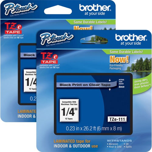P-touch BRTTZE111BD TZe Laminated Tape Cartridges
