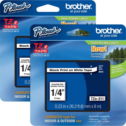 P-touch BRTTZE211BD TZe Laminated Tape Cartridges
