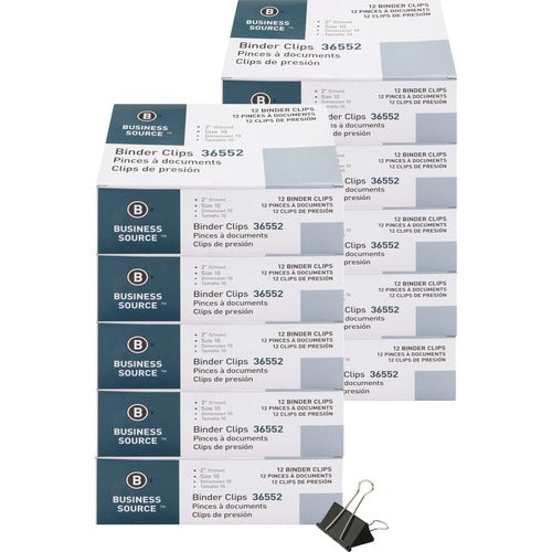 Business Source BSN36552BD Fold-back Binder Clips
