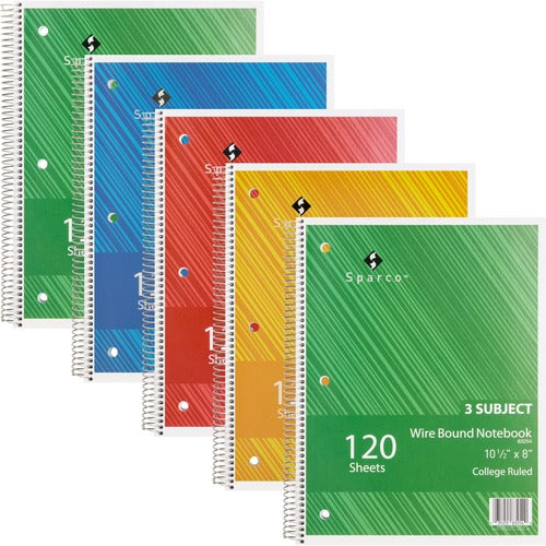 Sparco SPR83254BD Wire Bound College Ruled Notebook