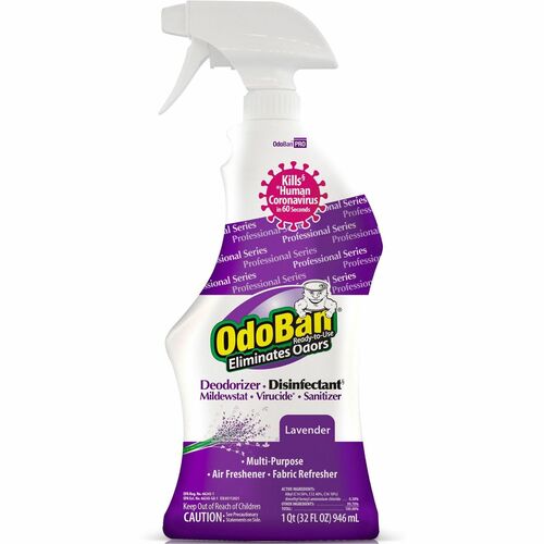 OdoBan ODO910162QC12CT Lavender Deodorizer Disinfectant Spray