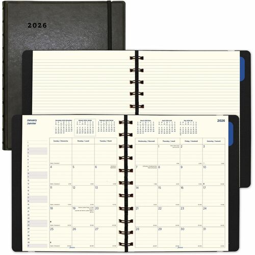 Filofax REDC1811001 Monthly Planner, 17 Months, Bilingual, Black (C1811001)
