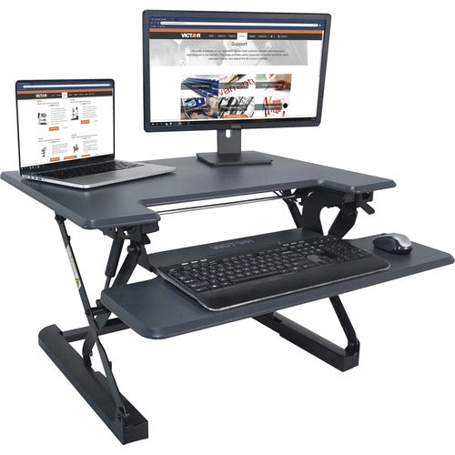 Victor VCTDCX710G High Rise Height Adjustable Standing Desk with Keyboard Tray
