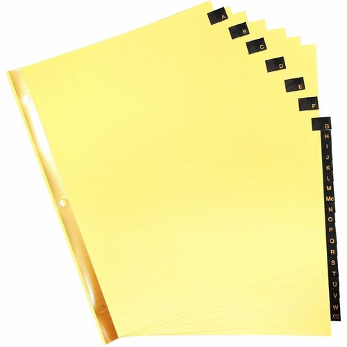 Business Source BSN01181 A-Z Black Leather Tab Index Dividers