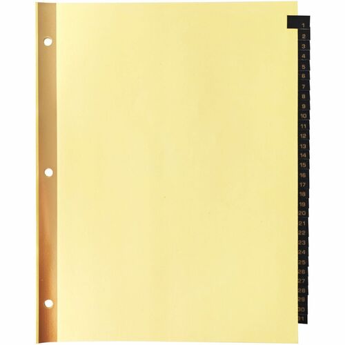 Business Source BSN01182 1-31 Black Leather Tab Index Dividers