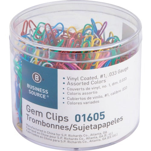 Business Source BSN01605 Vinyl-coated Gem Clips