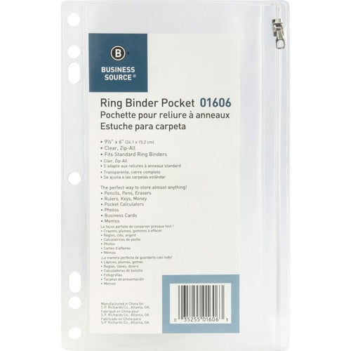 Business Source BSN01606 Punched Economy Binder Pocket