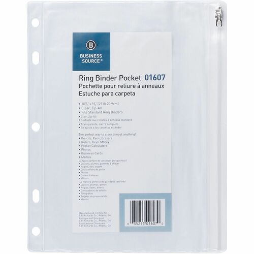 Business Source BSN01607 Punched Economy Binder Pocket