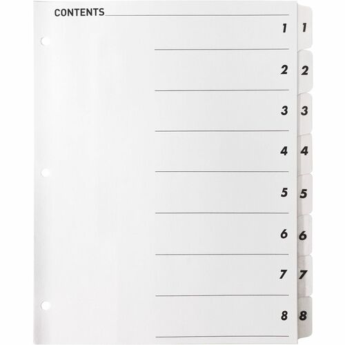 Business Source BSN05853 Table of Content Quick Index Dividers