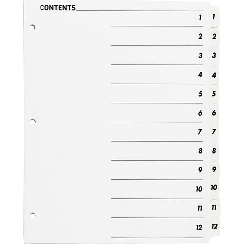 Business Source BSN05855 Table of Content Quick Index Dividers