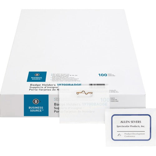 Business Source BSN19700BADGE Pin Style Holder Name Badge Kit