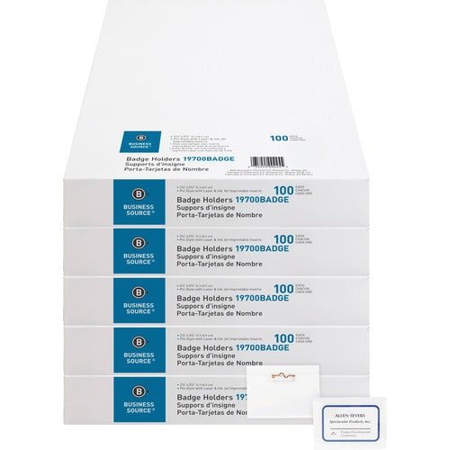 Business Source BSN19700BADGEBD Pin-Style Holder Name Badge Kits