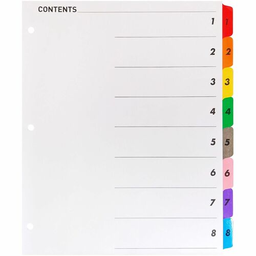 Business Source BSN21901 Table of Content Quick Index Dividers