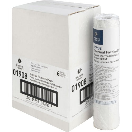 Business Source BSN01908 Thermal Fax Paper Rolls