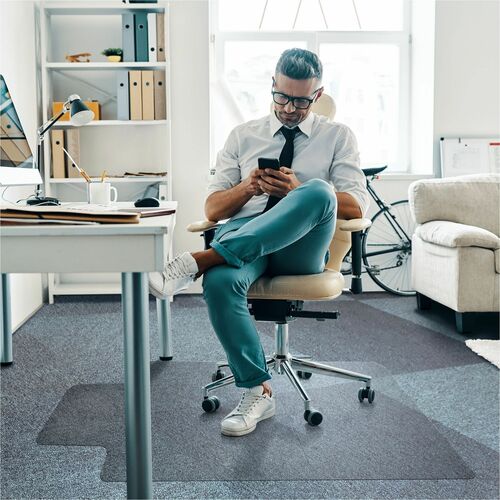 Floortex FLRFC118923LR Polycarbonate Lipped Chair Mat for Carpets up to 1/2" - 35" x 47"