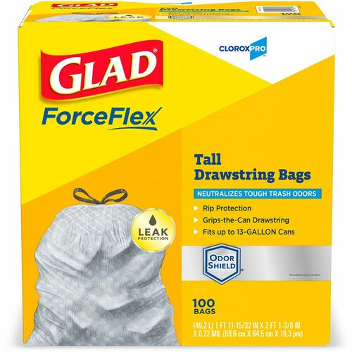 CloroxPro™ Glad® CLO70427BD ForceFlex Tall Kitchen Drawstring Trash Bags