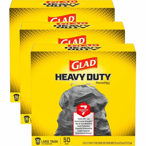 Glad CLO78997CT ForceFlexPlus Drawstring Large Trash Bags