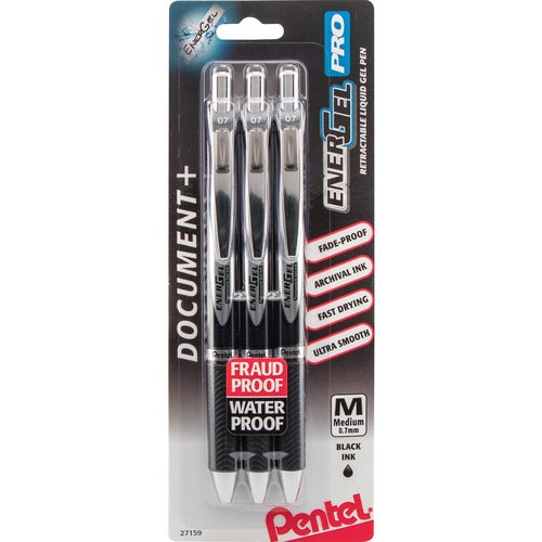 EnerGel PENBLP77BP3A PRO Retractable Liquid Gel Ink Pens